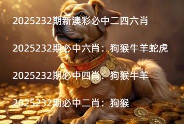2025232期新澳彩必中二四六肖